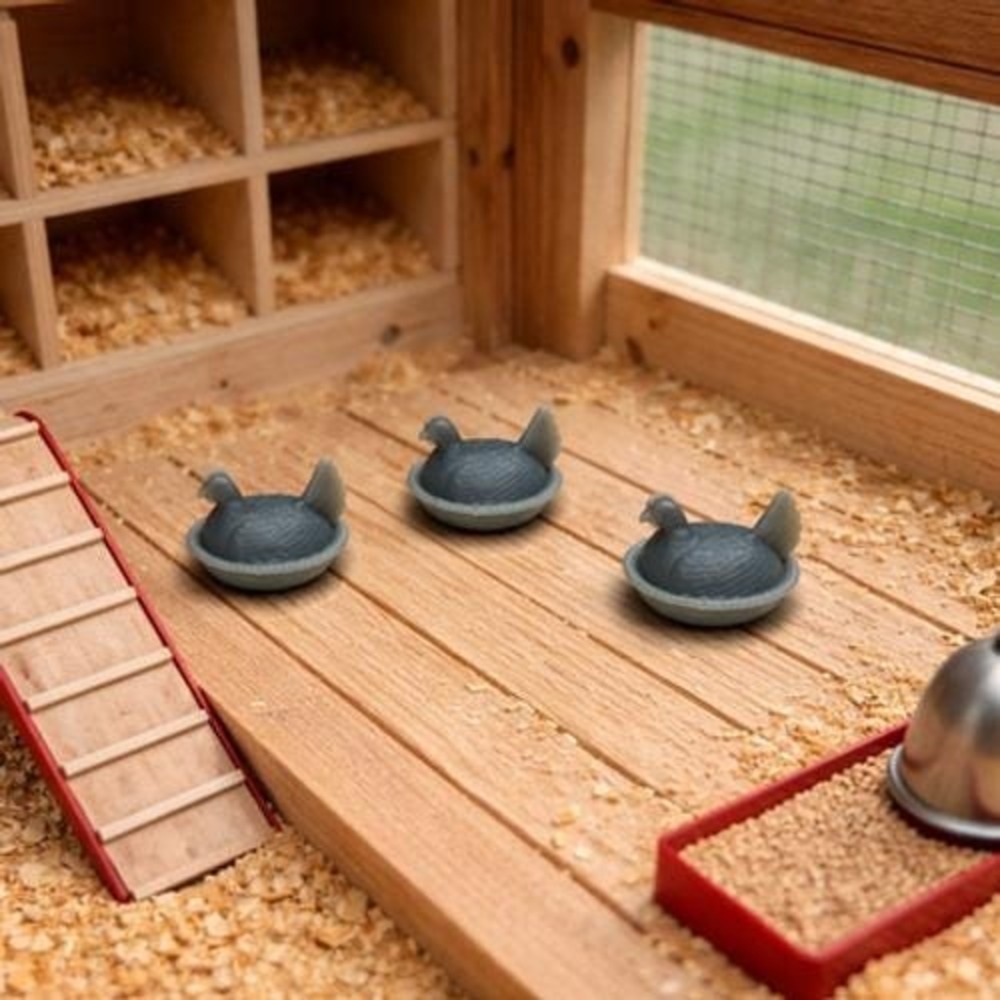 3 x‎ Resin Dollhouse Hen On Nest HON Dish Micro Mini 1:24 Farmhouse Kitchen